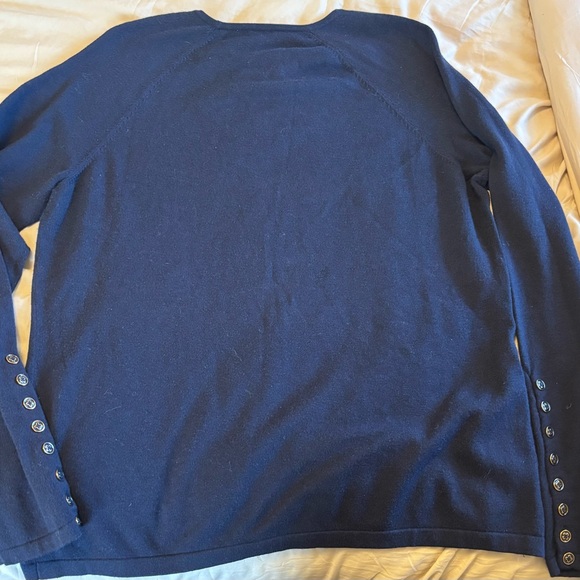 J. McLaughlin Jamey Button Cuff Sweater Navy Blue Size XL - Picture 5 of 5